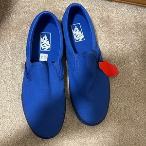 Brand new mens all blue slip on vans